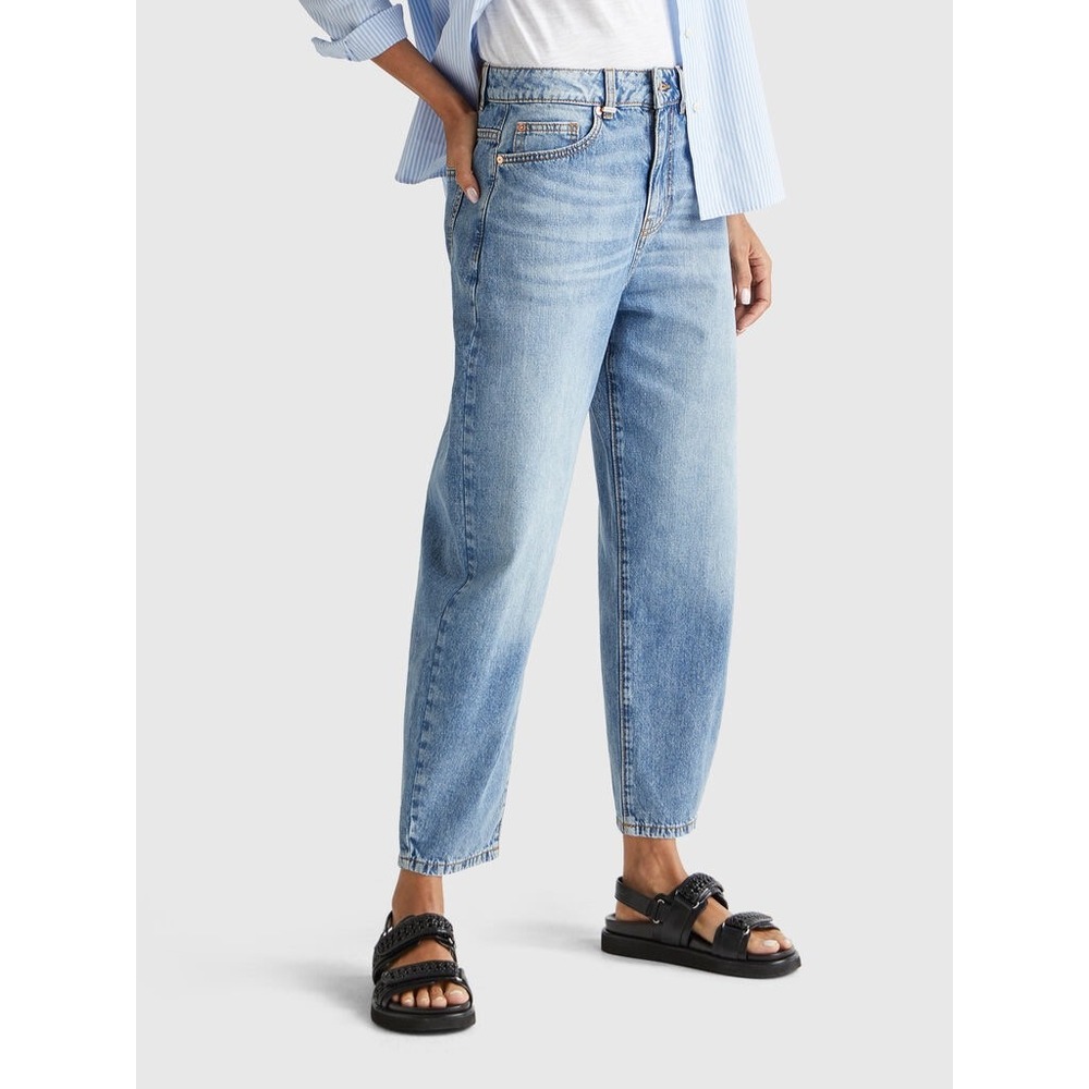 United‎ Colors of Benetton Womens High Rise balloon barrel Light Wash Blue 27
